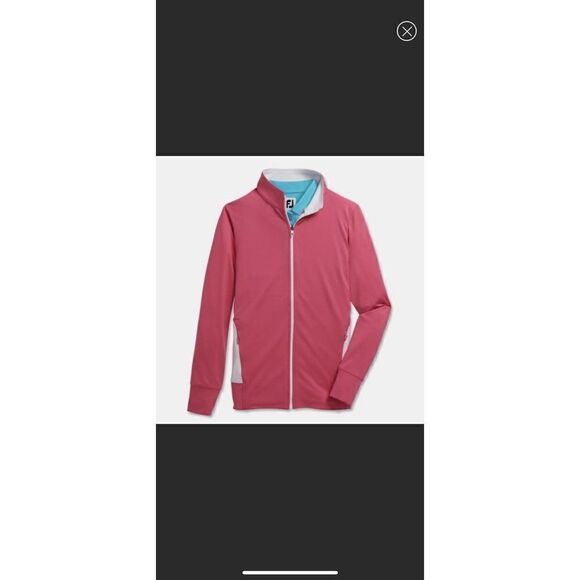 FootJoy HotĀ Pink White FullāZip Mid Layer Jacket Panel Pockets SizeāS - Picture 13 of 13